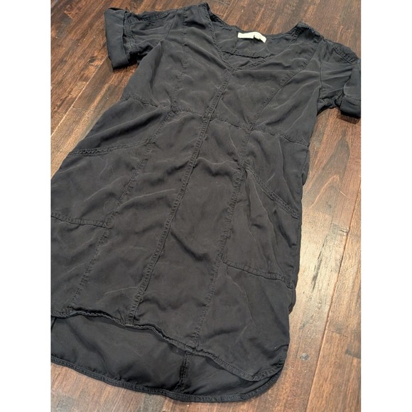 Pilcro Letterpress Anthropology Dress Womens Small Black V Neck Roll Tab Tunic - Picture 2 of 10